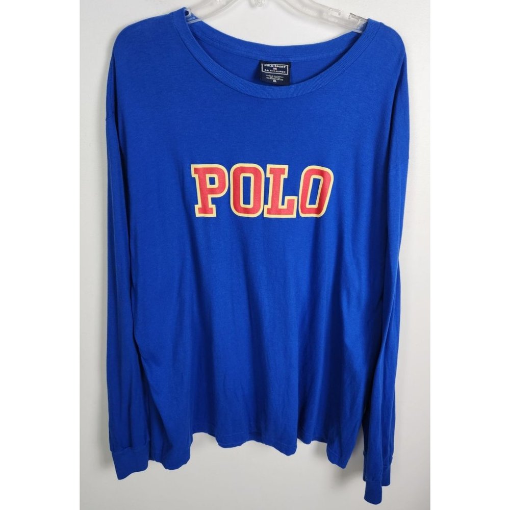 Polo Sport Ralph Lauren Men's Sz. XL Blue Logo Long Sleeve T Shirt - Picture 1 of 5